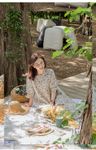 [Natural Garden] MADE N_ Ribbon linen flower dress_ Comfortable and lovely linen dress, Made in Korea